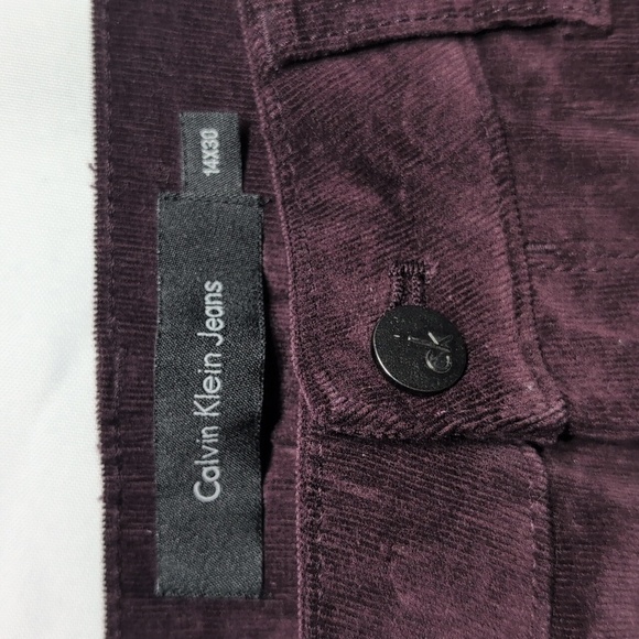 Calvin Klein Women's Burgandy Power Stretch Straight Leg Corduroy Pants 14x30 - Picture 1 of 8
